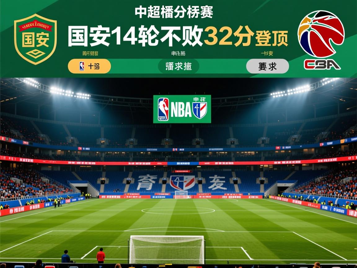 中超积分榜：国安14轮不败32分登顶 申花同分紧追不舍